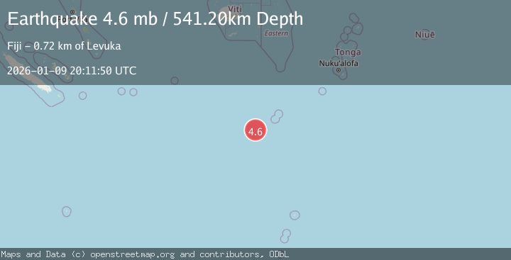 Map of SOUTH OF FIJI ISLANDS