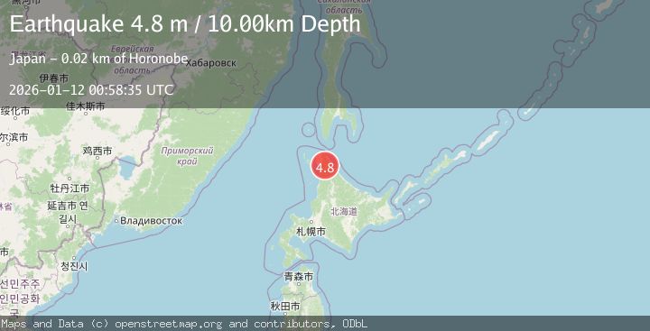 Map of HOKKAIDO, JAPAN REGION