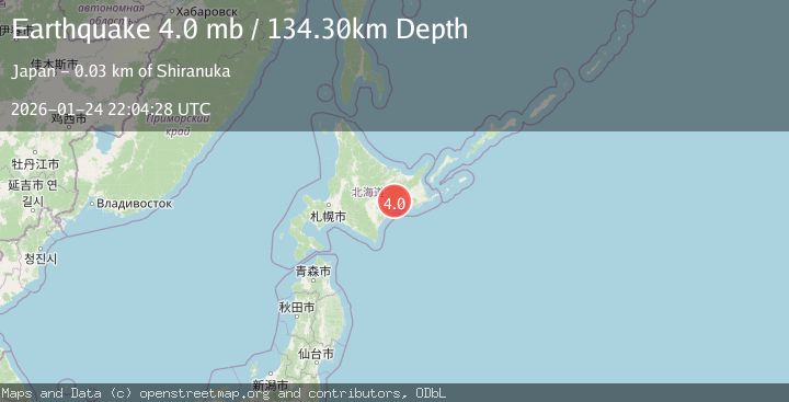 Map of HOKKAIDO, JAPAN REGION
