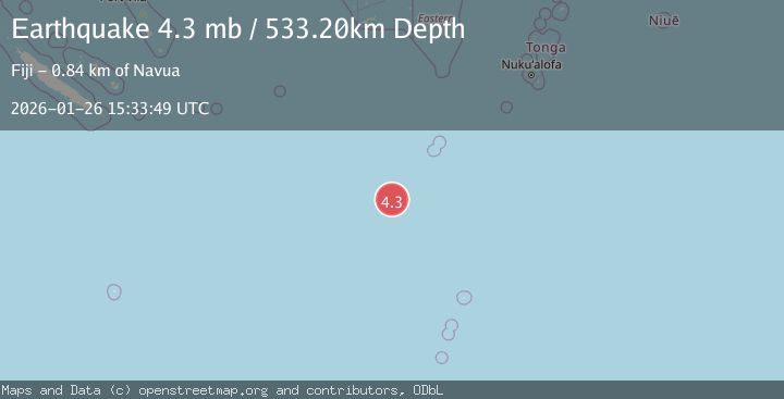 Map of SOUTH OF FIJI ISLANDS