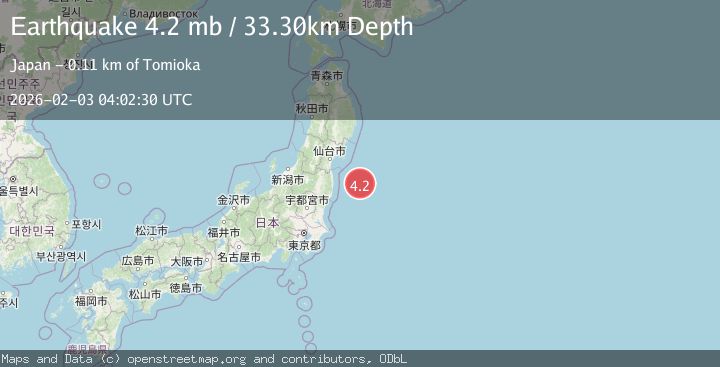 Map of OFF EAST COAST OF HONSHU, JAPAN