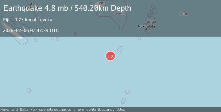 Map of SOUTH OF FIJI ISLANDS