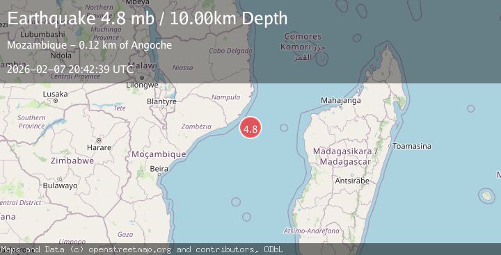 Map of MOZAMBIQUE CHANNEL