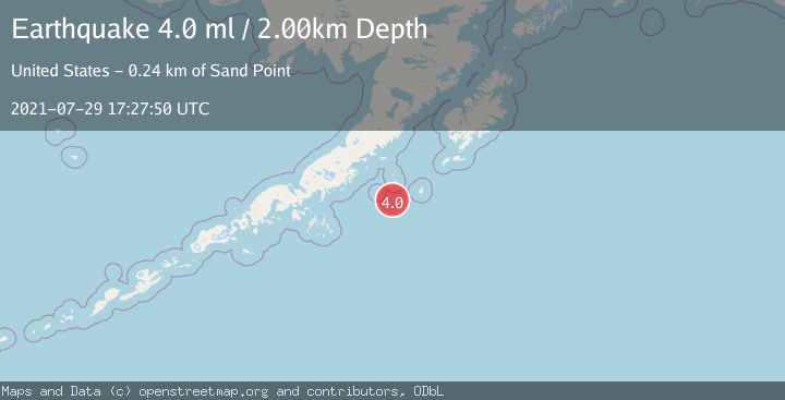 Map of SOUTH OF ALASKA