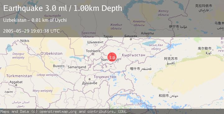 Map of EASTERN UZBEKISTAN