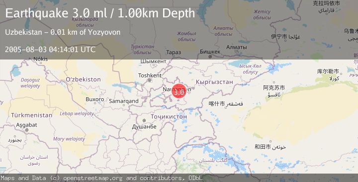 Map of EASTERN UZBEKISTAN