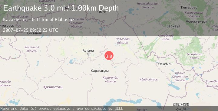 Map of CENTRAL KAZAKHSTAN