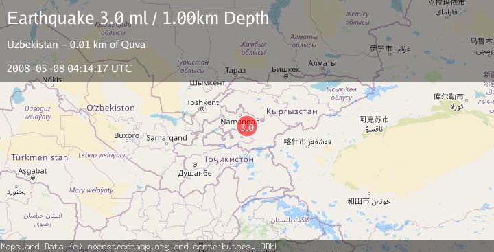 Map of EASTERN UZBEKISTAN