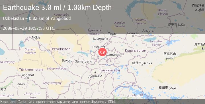 Map of EASTERN UZBEKISTAN