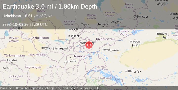 Map of EASTERN UZBEKISTAN