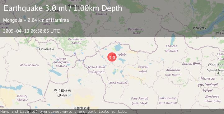 Map of WESTERN MONGOLIA