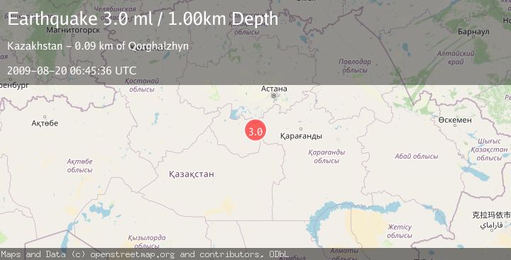 Map of CENTRAL KAZAKHSTAN