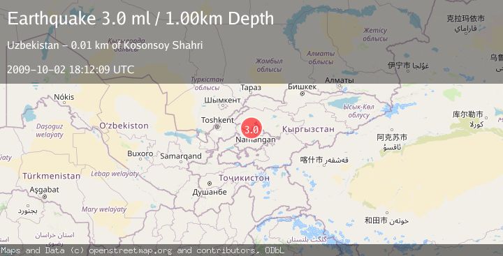 Map of EASTERN UZBEKISTAN