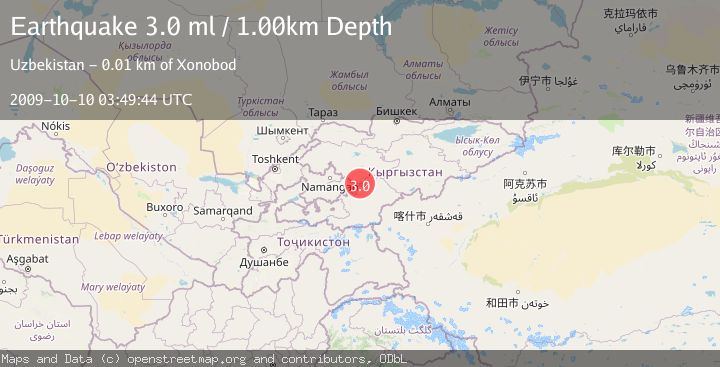 Map of EASTERN UZBEKISTAN