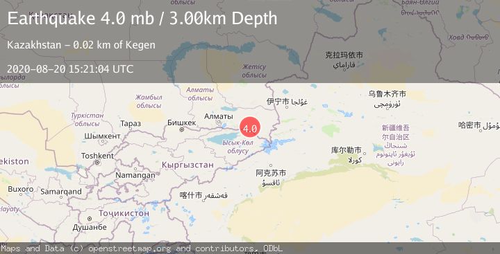 Map of EASTERN KAZAKHSTAN