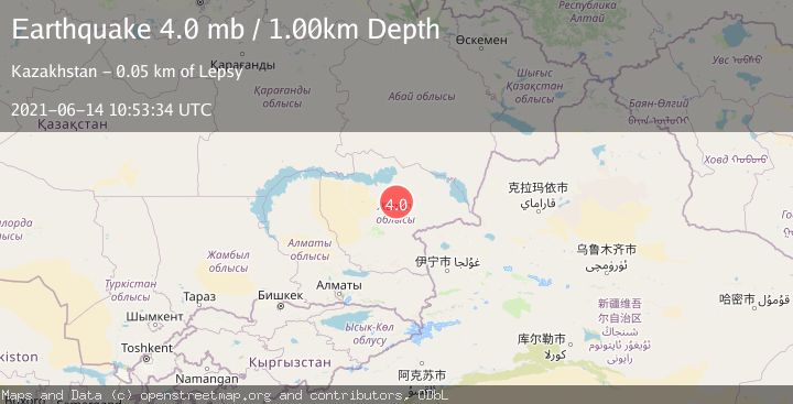Map of EASTERN KAZAKHSTAN