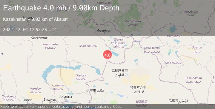 Map of KAZAKHSTAN-XINJIANG BORDER REG.