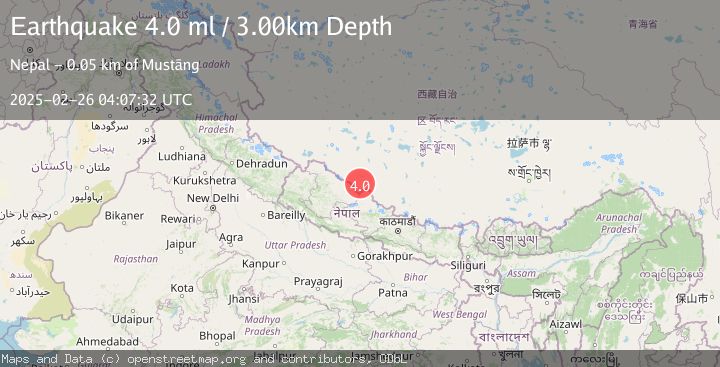 Map of XIZANG-NEPAL BORDER REGION