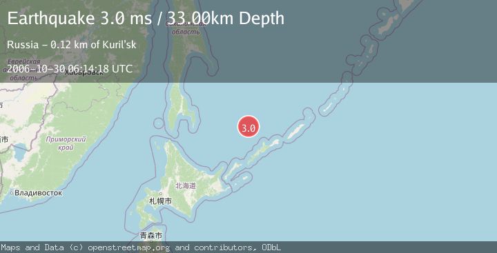 Map of NORTHWEST OF KURIL ISLANDS