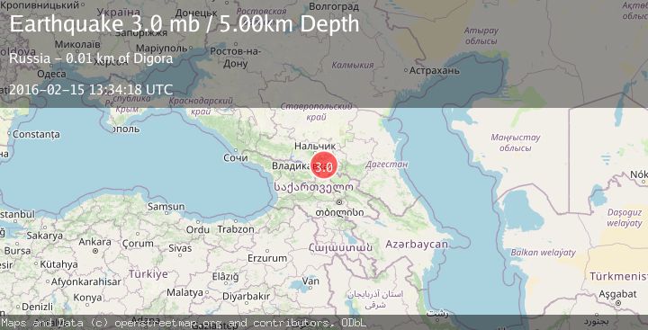 Map of CAUCASUS REGION, RUSSIA