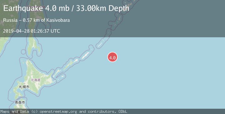 Map of EAST OF KURIL ISLANDS