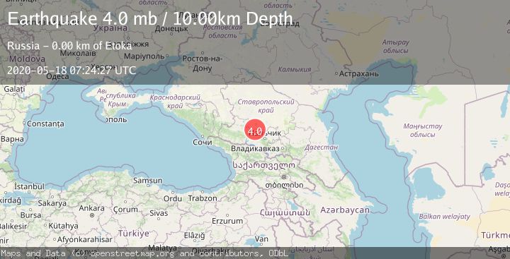 Map of CAUCASUS REGION, RUSSIA