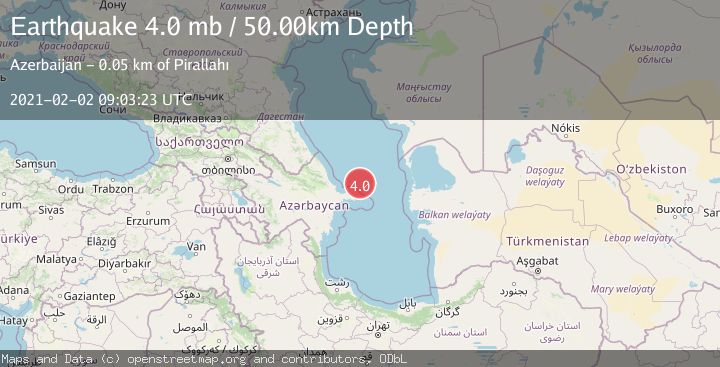 Map of CASPIAN SEA, OFFSHORE AZERBAIJAN