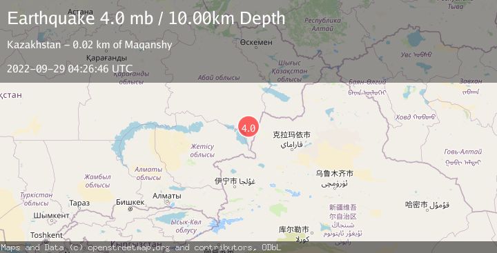 Map of KAZAKHSTAN-XINJIANG BORDER REG.