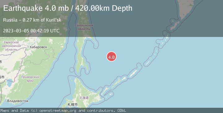 Map of NORTHWEST OF KURIL ISLANDS