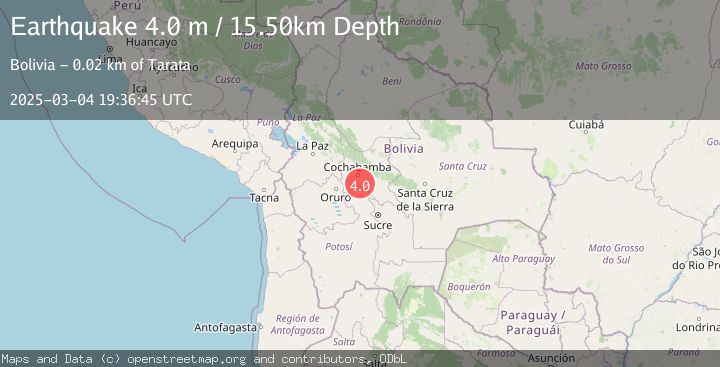 Map of COCHABAMBA, BOLIVIA