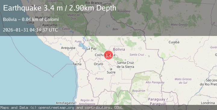 Map of COCHABAMBA, BOLIVIA