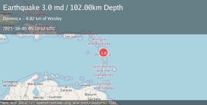 Map of DOMINICA REGION, LEEWARD ISLANDS
