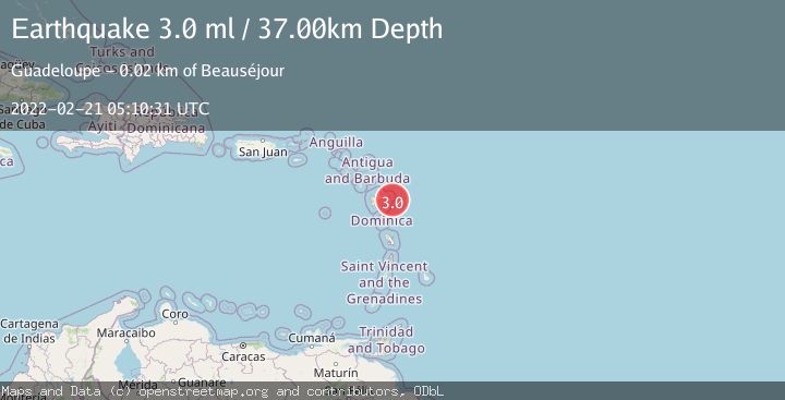 Map of GUADELOUPE REGION, LEEWARD ISL.