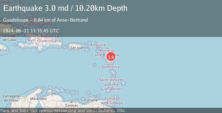 Map of GUADELOUPE REGION, LEEWARD ISL.