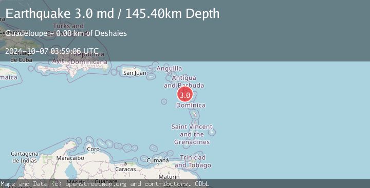 Map of GUADELOUPE REGION, LEEWARD ISL.