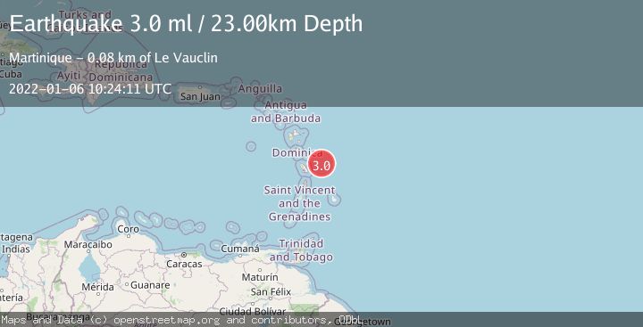 Map of MARTINIQUE REGION, WINDWARD ISL.