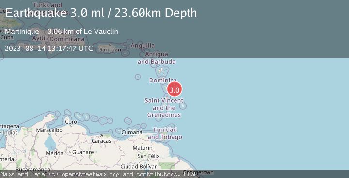 Map of MARTINIQUE REGION, WINDWARD ISL.