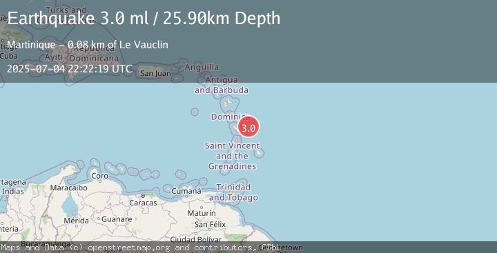 Map of MARTINIQUE REGION, WINDWARD ISL.