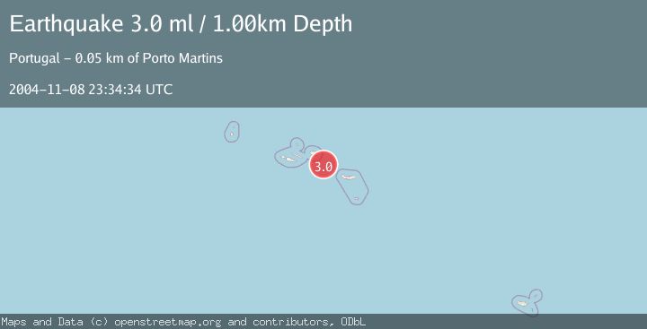 Map of AZORES ISLANDS, PORTUGAL