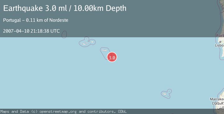 Map of AZORES ISLANDS REGION