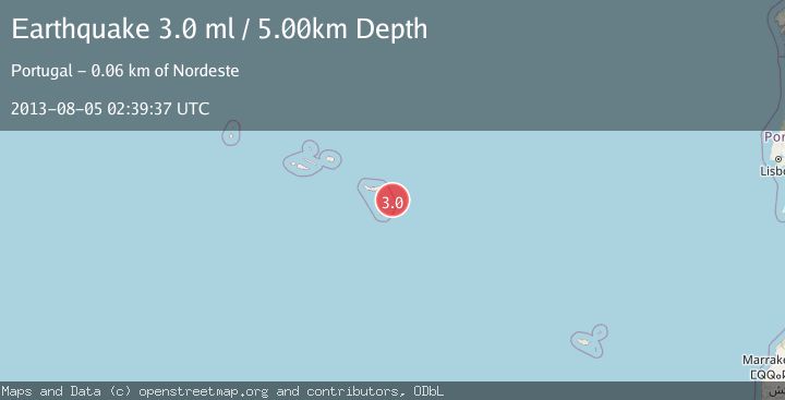 Map of AZORES ISLANDS REGION