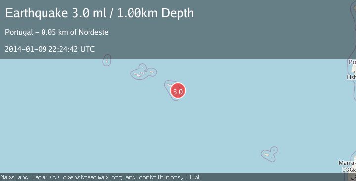 Map of AZORES ISLANDS REGION