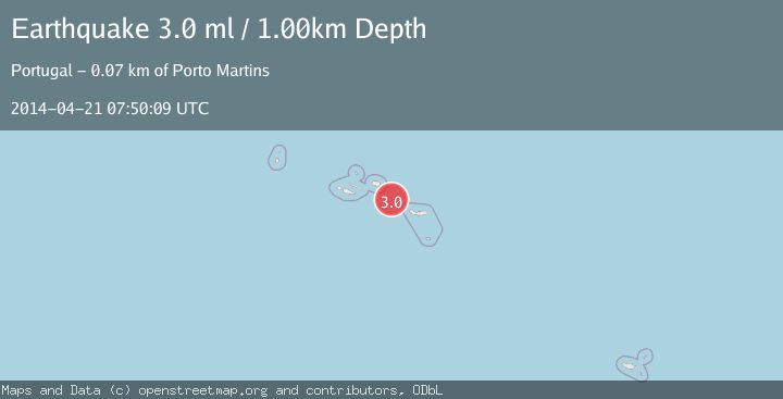 Map of AZORES ISLANDS, PORTUGAL