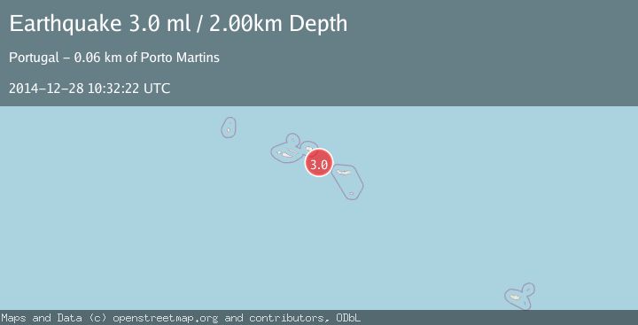 Map of AZORES ISLANDS, PORTUGAL
