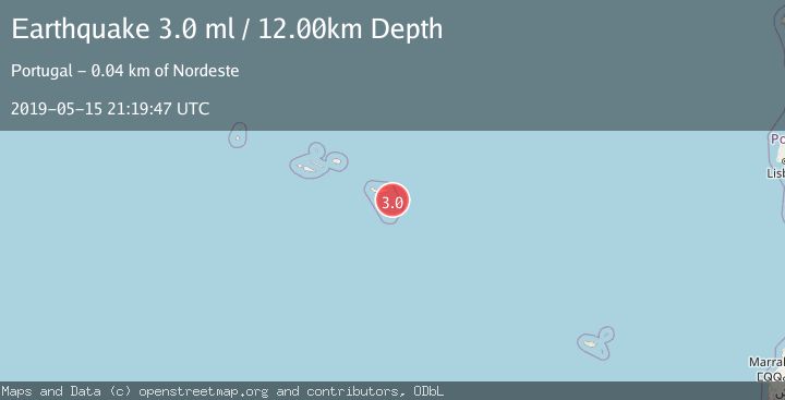Map of AZORES ISLANDS REGION