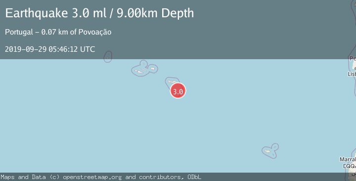 Map of AZORES ISLANDS REGION