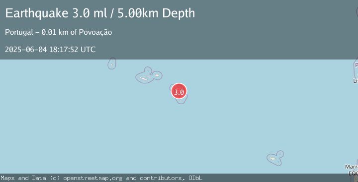 Map of AZORES ISLANDS, PORTUGAL