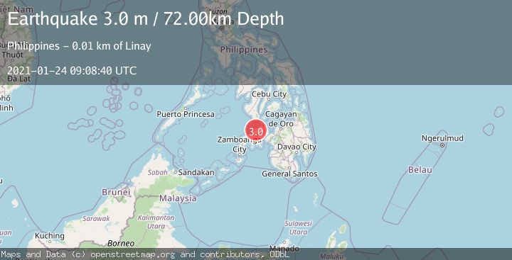 Map of MINDANAO, PHILIPPINES