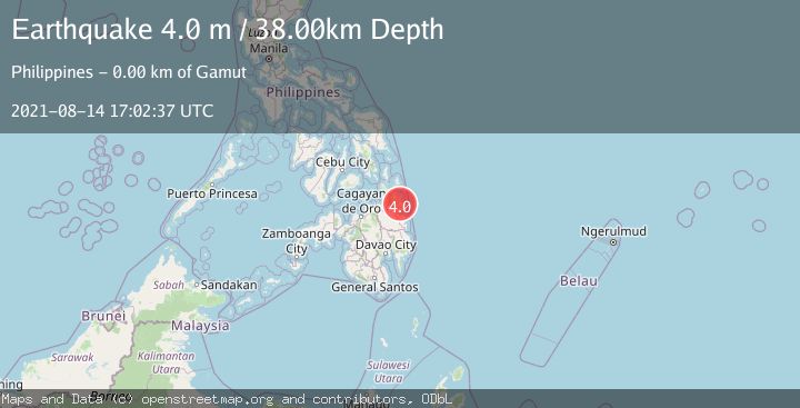 Map of MINDANAO, PHILIPPINES