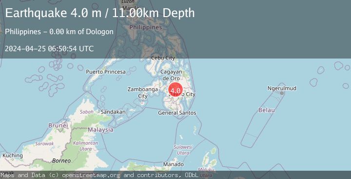 Map of MINDANAO, PHILIPPINES